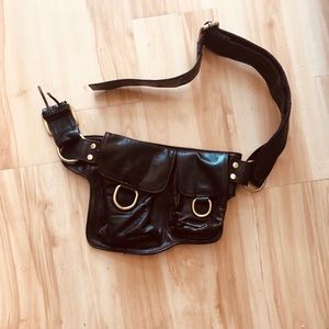 Brown leather fanny pack